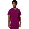 Healing Hands Men’s Scrub Top Steven Top with 3 Pockets, Moisture Wicking, 360° Stretch & Recycled Fibers – 2382(Wine)