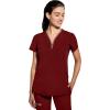 Healing Hands Scrub Top for Women Sonia Top with 3 Pockets Moisture Wicking, 360° Stretch & Recycled Fibers – 2274(Garnet Red)
