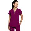 Healing Hands Scrub Top for Women Sonia Top with 3 Pockets Moisture Wicking, 360° Stretch & Recycled Fibers – 2274(Wine)