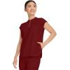 Healing Hands Women Medical Scrub Top Sandy Top with 2 Pockets, Moisture Wicking, 360° Stretch and Recycled Fiber – 2286(Garnet Red)