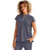 Healing Hands Women Medical Scrub Top Sandy Top with 2 Pockets, Moisture Wicking, 360° Stretch and Recycled Fiber – 2286(Pewter)