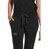 Healing Hands Women Scrub Pants with Rib Knit Waistband, Moisture Wicking, 360° Stretch and Recycled Fibers – 9152(Black)