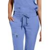 Healing Hands Women Scrub Pants with Rib Knit Waistband, Moisture Wicking, 360° Stretch and Recycled Fibers – 9152(Ceil)