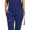 Healing Hands Women Scrub Pants with Rib Knit Waistband, Moisture Wicking, 360° Stretch and Recycled Fibers – 9152(Navy)