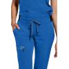 Healing Hands Women Scrub Pants with Rib Knit Waistband, Moisture Wicking, 360° Stretch and Recycled Fibers – 9152(Royal)