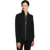 Healing Hands Women’s Carly Collar Scrub Jacket Ribbed Knit Collar, Moisture Wicking, 360° Stretch, Recycled Fibers – 5068(Black)