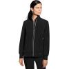Healing Hands Women’s Carly Collar Scrub Jacket Ribbed Knit Collar, Moisture Wicking, 360° Stretch, Recycled Fibers – 5068(Black)