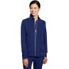 Healing Hands Women’s Carly Collar Scrub Jacket Ribbed Knit Collar, Moisture Wicking, 360° Stretch, Recycled Fibers – 5068(Navy)