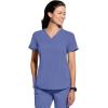 Healing Hands Women’s Medical Scrub Top Skyler with 2 Pockets Moisture Wicking, 360° Stretch & Recycled Fiber – 2285(Ceil)