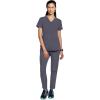 Healing Hands Women’s Medical Scrub Top Skyler with 2 Pockets Moisture Wicking, 360° Stretch & Recycled Fiber – 2285(Pewter)
