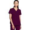 Healing Hands Women’s Medical Scrub Top Skyler with 2 Pockets Moisture Wicking, 360° Stretch & Recycled Fiber – 2285(Wine)