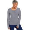 Healing Hands Mackenzie Women’s Underscrub, Long Sleeve Tee with Thumbholes, Modern Fit Undershirt- 5051(Heather Grey)