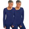 Healing Hands Mackenzie Women’s Underscrub, Long Sleeve Tee with Thumbholes, Modern Fit Undershirt- 5051(Navy – 2 Pack)