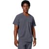 Healing Hands Men’s Scrub Top Steven Top with 3 Pockets, Moisture Wicking, 360° Stretch & Recycled Fibers – 2382(Pewter)