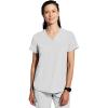 Healing Hands Women’s Medical Scrub Top Skyler with 2 Pockets Moisture Wicking, 360° Stretch & Recycled Fiber – 2285(Silver Stone)