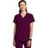 Healing Hands Women’s Medical Scrub Top Skyler with 2 Pockets Moisture Wicking, 360° Stretch & Recycled Fiber – 2285(Wine)