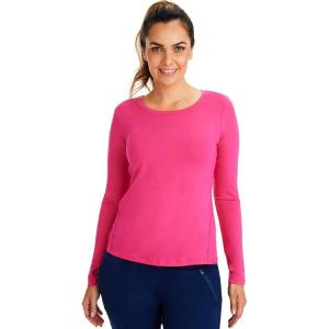 Healing Hands Mackenzie Women’s Underscrub, Long Sleeve Tee with Thumbholes, Modern Fit Undershirt- 5051(Carnation Pink)