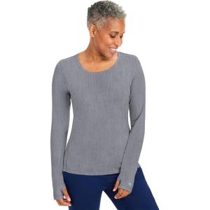 Healing Hands Mackenzie Women’s Underscrub, Long Sleeve Tee with Thumbholes, Modern Fit Undershirt- 5051(Heather Grey)
