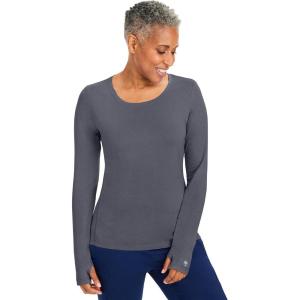 Healing Hands Mackenzie Women’s Underscrub, Long Sleeve Tee with Thumbholes, Modern Fit Undershirt- 5051(Pewter)