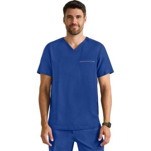 Healing Hands Men’s Medical Scrub Top Spencer with 1 Pocket, Moisture Wicking, 360° Stretch & Recycled Fibers – 2381(Royal)