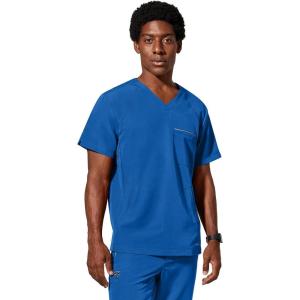Healing Hands Men’s Scrub Top Steven Top with 3 Pockets, Moisture Wicking, 360° Stretch & Recycled Fibers – 2382(Royal)