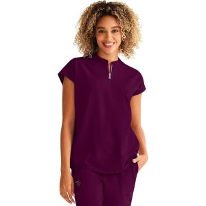 Healing Hands Women Medical Scrub Top Sandy Top with 2 Pockets, Moisture Wicking, 360° Stretch and Recycled Fiber – 2286(Wine)