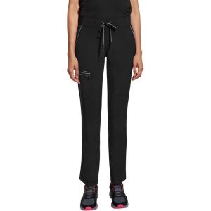 Healing Hands Women Scrub Pants with Rib Knit Waistband, Moisture Wicking, 360° Stretch and Recycled Fibers – 9152(Black)