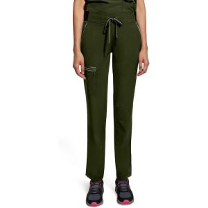 Healing Hands Women Scrub Pants with Rib Knit Waistband, Moisture Wicking, 360° Stretch and Recycled Fibers – 9152(Dark Pine)