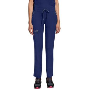 Healing Hands Women Scrub Pants with Rib Knit Waistband, Moisture Wicking, 360° Stretch and Recycled Fibers – 9152(Navy)