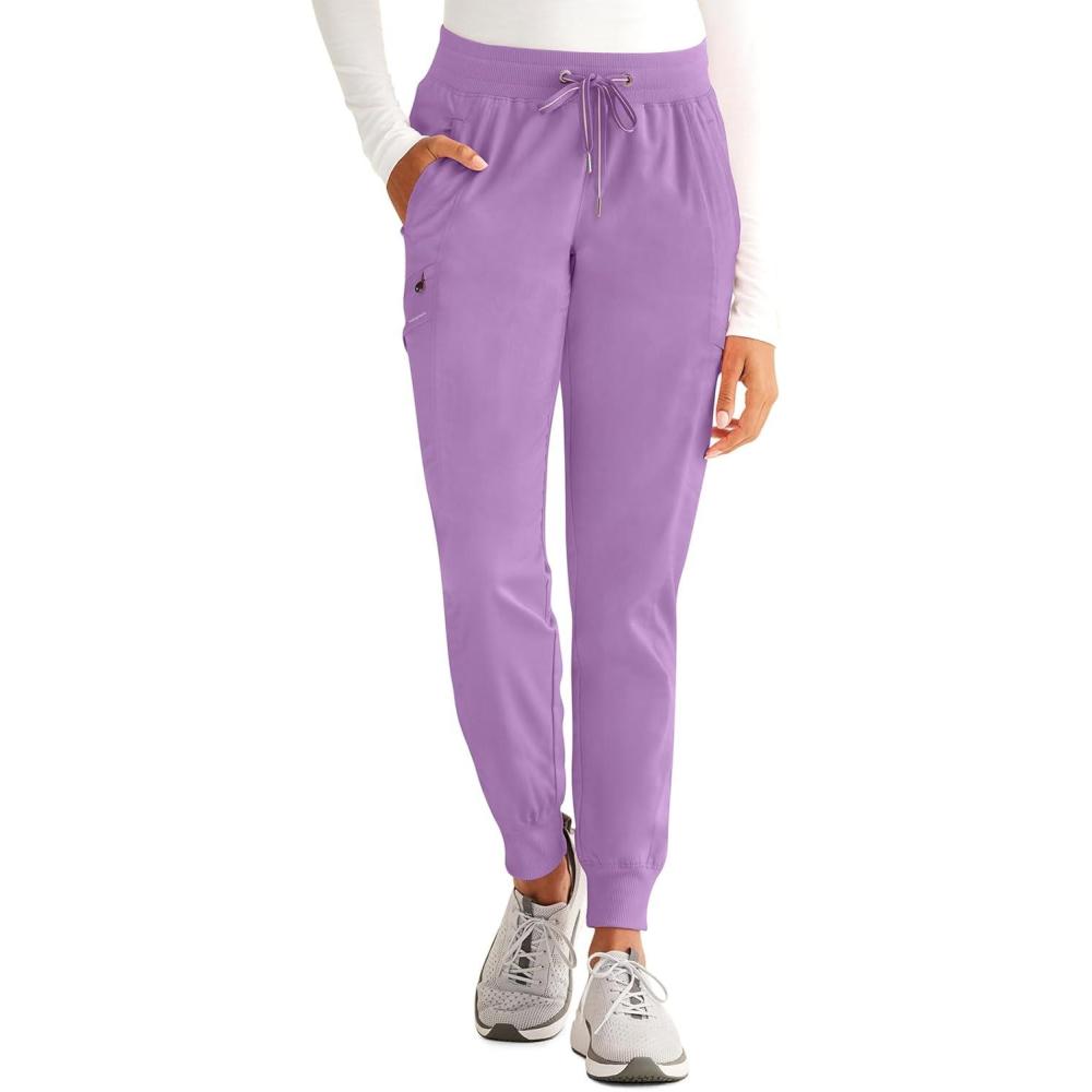 imageHealing Hands Womens Jogger Scrub Pant 7 Pockets Elastic Drawstring with Moisture Wicking ampamp 2Way Stretch Technology 9244Purple Moonstone