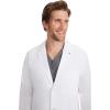 Healing Hands Logan Men’s White Lab Coat with 5 Pockets, Knit Details & Side Slits Back length 34½” 360° Stretch 5100(White)