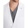 Healing Hands Logan Men’s White Lab Coat with 5 Pockets, Knit Details & Side Slits Back length 34½” 360° Stretch 5100(White)