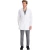 Healing Hands Logan Men’s White Lab Coat with 5 Pockets, Knit Details & Side Slits Back length 34½” 360° Stretch 5100(White)