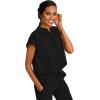 Healing Hands Women’s Scrub Top Relaxed Fit Journey Top – 2 Pockets with Knit Details, Dolman Sleeve and Rounded Hem – 2152(Black)