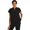 Healing Hands Women’s Scrub Top Relaxed Fit Journey Top – 2 Pockets with Knit Details, Dolman Sleeve and Rounded Hem – 2152(Black)