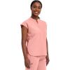 Healing Hands Women’s Scrub Top Relaxed Fit Journey Top – 2 Pockets with Knit Details, Dolman Sleeve and Rounded Hem – 2152(Blushing Peach)
