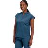 Healing Hands Women’s Scrub Top Relaxed Fit Journey Top – 2 Pockets with Knit Details, Dolman Sleeve and Rounded Hem – 2152(Caribbean)