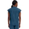 Healing Hands Women’s Scrub Top Relaxed Fit Journey Top – 2 Pockets with Knit Details, Dolman Sleeve and Rounded Hem – 2152(Caribbean)
