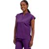Healing Hands Women’s Scrub Top Relaxed Fit Journey Top – 2 Pockets with Knit Details, Dolman Sleeve and Rounded Hem – 2152(Eggplant)