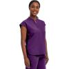 Healing Hands Women’s Scrub Top Relaxed Fit Journey Top – 2 Pockets with Knit Details, Dolman Sleeve and Rounded Hem – 2152(Eggplant)