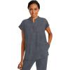 Healing Hands Women’s Scrub Top Relaxed Fit Journey Top – 2 Pockets with Knit Details, Dolman Sleeve and Rounded Hem – 2152(Heather Grey)