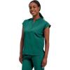 Healing Hands Women’s Scrub Top Relaxed Fit Journey Top – 2 Pockets with Knit Details, Dolman Sleeve and Rounded Hem – 2152(Hunter)