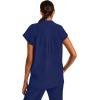Healing Hands Women’s Scrub Top Relaxed Fit Journey Top – 2 Pockets with Knit Details, Dolman Sleeve and Rounded Hem – 2152(Navy)