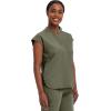 Healing Hands Women’s Scrub Top Relaxed Fit Journey Top – 2 Pockets with Knit Details, Dolman Sleeve and Rounded Hem – 2152(Olive)