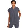 Healing Hands Women’s Scrub Top Relaxed Fit Journey Top – 2 Pockets with Knit Details, Dolman Sleeve and Rounded Hem – 2152(Pewter)
