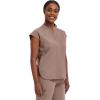 Healing Hands Women’s Scrub Top Relaxed Fit Journey Top – 2 Pockets with Knit Details, Dolman Sleeve and Rounded Hem – 2152(Santa Fe Tan)