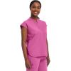 Healing Hands Women’s Scrub Top Relaxed Fit Journey Top – 2 Pockets with Knit Details, Dolman Sleeve and Rounded Hem – 2152(Shocking Pink)
