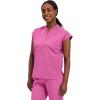 Healing Hands Women’s Scrub Top Relaxed Fit Journey Top – 2 Pockets with Knit Details, Dolman Sleeve and Rounded Hem – 2152(Shocking Pink)