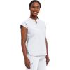 Healing Hands Women’s Scrub Top Relaxed Fit Journey Top – 2 Pockets with Knit Details, Dolman Sleeve and Rounded Hem – 2152(White)
