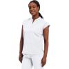 Healing Hands Women’s Scrub Top Relaxed Fit Journey Top – 2 Pockets with Knit Details, Dolman Sleeve and Rounded Hem – 2152(White)
